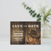 Rustic Wood Western Wedding Save-the-Date Aankondigingskaart (Staand voorkant)
