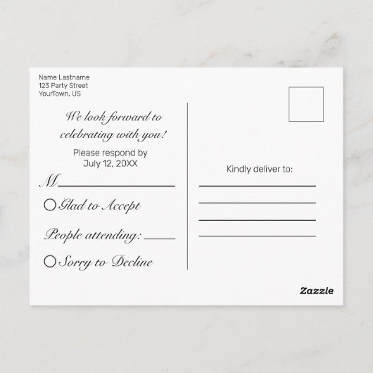 Rustic Wood White Afstuderen RSVP Uitnodiging (Achterkant)
