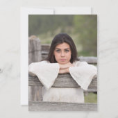 Rustic Wood White Floral Photo Graduparty Kaart (Achterkant)