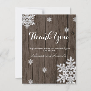 Rustic Wood Winter Snowflake Hartelijk dank