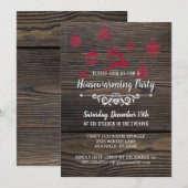 Rustic Wood Winter Vakantie Housewarming Party Kaart (Voorkant / Achterkant)