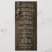 Rustic Wood Yellow Gerber Daisy Wedding Programs Programma (Achterkant)