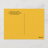 Rustic Wood Yellow Sunflower Adres Briefkaart (Achterkant)