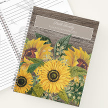 Rustic Wood Yellow Sunflower Recipes