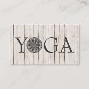 Rustic Wood Yoga Instructor Visitekaartje