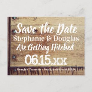 Rustic Wood You and Me Save the Date Cartes postal