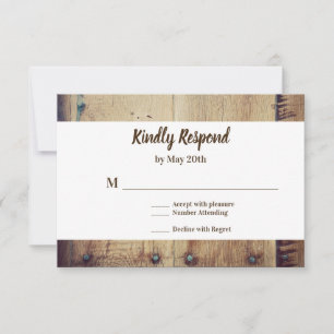 Rustic Wood You et moi Mariage RSVP