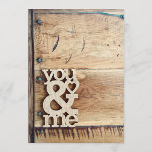 Rustic Wood You & Me Mariage Invitations