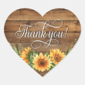 Rustic Wood Zonnebloem Dank u! Sticker (Voorkant)