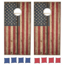 Rustic Wooden American Flag
