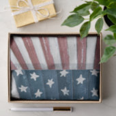 Rustic Wooden American Flag Tissuepapier (Geschenk)