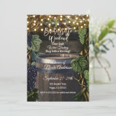 Rustic Wooden Barrel Grape Bachelorette Weekend Kaart (Staand voorkant)