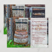 Rustic Wooden Barrel Land Weddenschap Kaart (Voorkant / Achterkant)