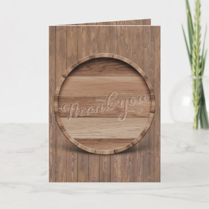 Rustic Wooden Barrel Wedding Bedankt