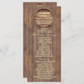 Rustic Wooden Barrel Wedding Custom Program Programma (Voorkant / Achterkant)