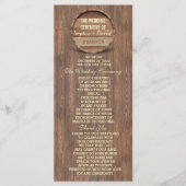 Rustic Wooden Barrel Wedding Custom Program Programma (Voorkant)
