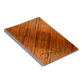 Rustic Wooden Boards Foto-sampling Art Notitieboek (Rechterzijde)