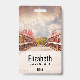 Rustic Wooden Bridge in het land Badge