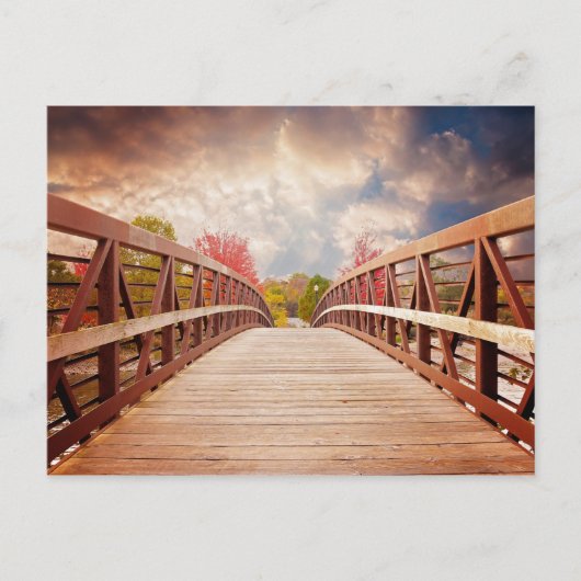 Rustic Wooden Bridge in het land Briefkaart (Voorkant)
