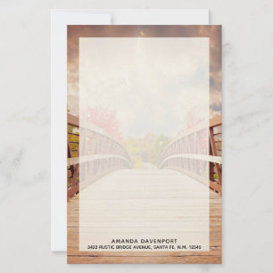 Rustic Wooden Bridge in het land Briefpapier