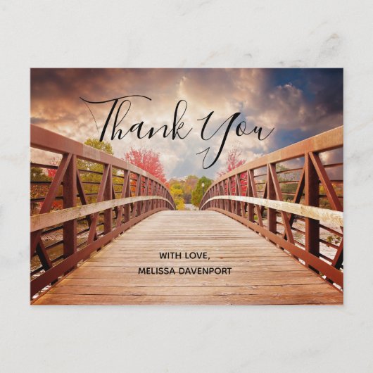 Rustic Wooden Bridge in het land Hartelijk dank Briefkaart (Voorkant)