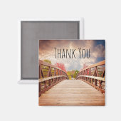 Rustic Wooden Bridge in het land Hartelijk dank Magneet (Voorkant / Achterkant)