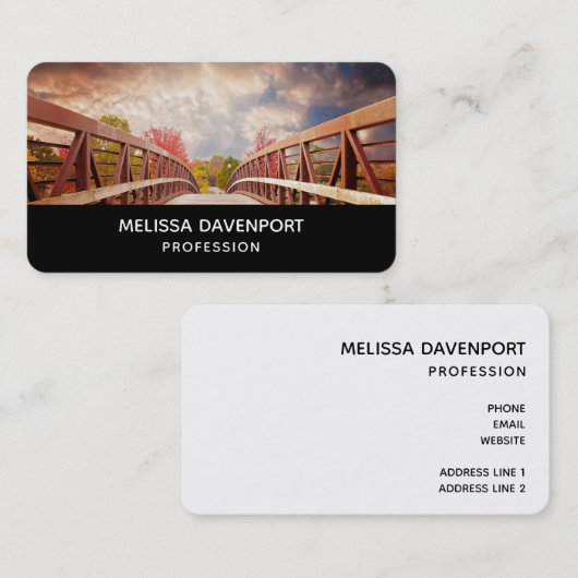 Rustic Wooden Bridge in het land Visitekaartje (Voorkant / Achterkant)