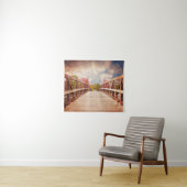 Rustic Wooden Bridge in het land Wandkleed (In Situ (horizontaal))