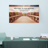 Rustic Wooden Bridge in het Landhuwelijk Spandoek (Beurs)