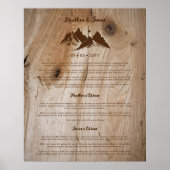 Rustic Wooden Brown Mountains Landscape Wedding Poster (Voorkant)