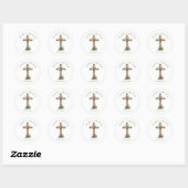 Rustic Wooden cross  He is Risen Label / Seal (Vel)