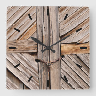 Rustic Wooden Deuren Vierkante Klok