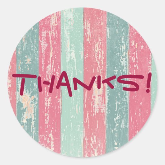 Rustic Wooden Fence Bedankt Ronde Sticker (Voorkant)