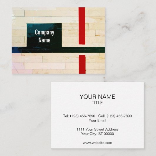 Rustic Wooden Floor Lines and Markings Visitekaartje (Voorkant / Achterkant)