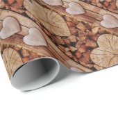 Rustic Wooden Hearts Cadeaupapier (Rol Hoek)