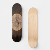 Rustic Wooden Monogram Naam Aangepaste Familienaam Skateboard (Voorkant)