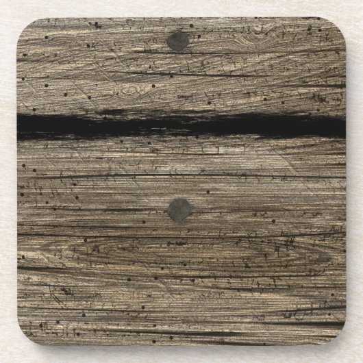 Rustic Wooden Plank Cork Onderzetter (Voorkant)