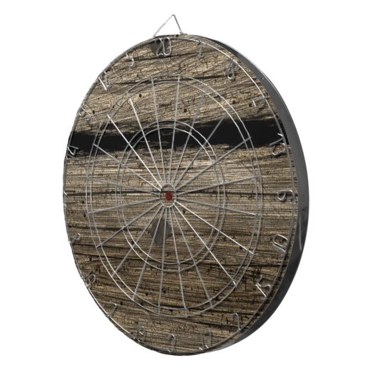 Rustic Wooden Plank Dart Board Dartbord (Voorkant Rechts)