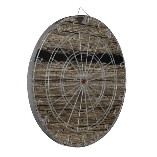 Rustic Wooden Plank Dart Board Dartbord (Voorkant Links)
