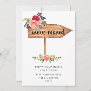 Rustic Wooden Sign We zijn Moved Moving Announceme