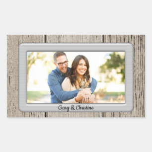 Rustic Wooden vormde uw Afbeelding Rechthoekige Sticker