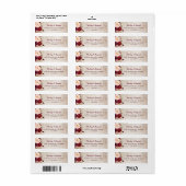 Rustic Woodgrain Kijk Burgundy Blush Floral Etiket (Full Sheet)