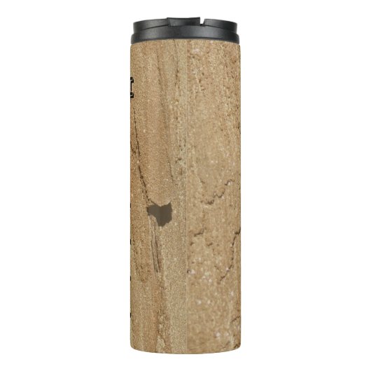 Rustic Woodgrain Pattern Foto Brown Natuur Thermosbeker (Achterkant)