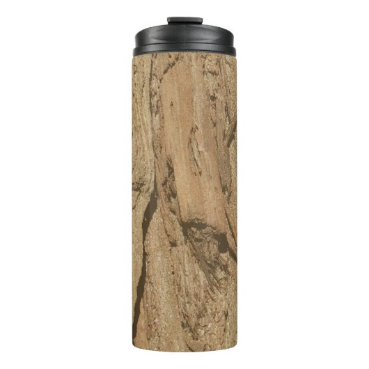 Rustic Woodgrain Pattern Foto Brown Natuur Thermosbeker (Voorkant)