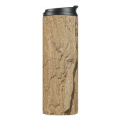 Rustic Woodgrain Pattern Foto Brown Natuur Thermosbeker (Gedraaid links)