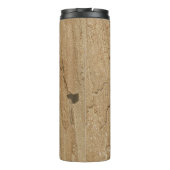 Rustic Woodgrain Pattern Foto Brown Natuur Thermosbeker (Achterkant)