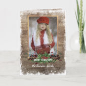 Rustic Woodgrain Pattern Seasonal Greeting Feestdagen Kaart (Voorkant)
