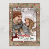 Rustic Woodgrain Pattern Seasonal Greeting Feestdagenkaart (Voorkant)