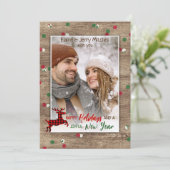 Rustic Woodgrain Pattern Seasonal Greeting Feestdagenkaart (Staand voorkant)