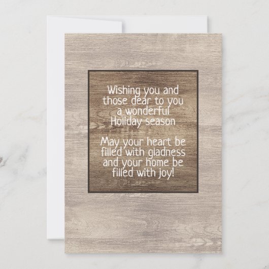 Rustic Woodgrain Pattern Seasonal Greeting Feestdagenkaart (Achterkant)